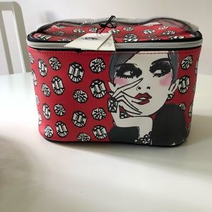 izak Zenou Diamonds Cosmetic Case Bag Red White